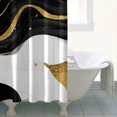 thumbnail image 4 of Black and Gold Marble Wavy Lines Pattern Shower Curtain 36"x72" ,Bathroom Decorative Shower Curtains Set with 12 Hooks,Modern Waterproof Washable Shower Curtain, 4 of 6