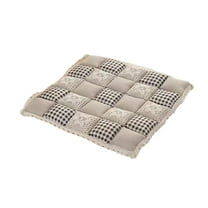 chaungfeng Patchwork Chair Pad, No Slip Lace Trim Chair Cushion Farmhouse Floral Print Kitchen Dining Seat Cushion, Winter Insulation Chair Pad for Bedroom Living Room (16"x16")