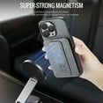 thumbnail image 6 of ELEHOLD for iPhone 15 Plus Wallet Back Case,RFID Blocking Flip Card Holders Strong Magnetic Retractable Wristband Strap Stand Function Shockproof Protective iPhone 15 Plus Cover,Gray, 6 of 9