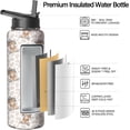 thumbnail image 3 of 32oz Highland Cow Water Bottle with Handle and Flip Straw, Animal Sports Stainless Steel Insulated Cup Travel Coffee Mug Tumbler, Birthday Mothers Day Chritmas Gifts for Women, 3 of 6