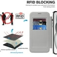 thumbnail image 7 of Allytech Wallet Case for iPhone 15 Plus with Card Slots & Lens Protector, Compatible with MagSafe, Slim Shockproof Anti-Scratch Clear Back Panel [RFID Blocking] Case - Grey, 7 of 7