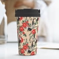 thumbnail image 6 of Picia Roosters And Peonies Flowers Pattern 500ml Carry Insulated Coffee Mug, Stainless Steel Travel Mug with Hidden Handle, Leak-Proof for Car, Office, Home, and Outdoor Use, 6 of 8