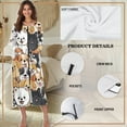 thumbnail image 6 of Xoenoiee Funny Dogs Print Zip Up Robes for Women Long Bathrobe Lightweight Full Length Housecoat with Pockets Stretchy Nightgown Nightdress, Size 4XL, 6 of 7