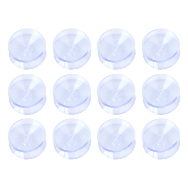 12 ventosas de goma transparentes de doble cara de 10 x 20 mm para ventosas de silicona de vidrio sin ganchos