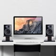 thumbnail image 2 of Universal Speaker Stand Pair, H6in Desktop Bookshelf Speaker Stands Holder for Surround Sound Studio Monitors Up to 33lbs, for Home Theater Living Room Floor, Black & Brown, 2 of 9