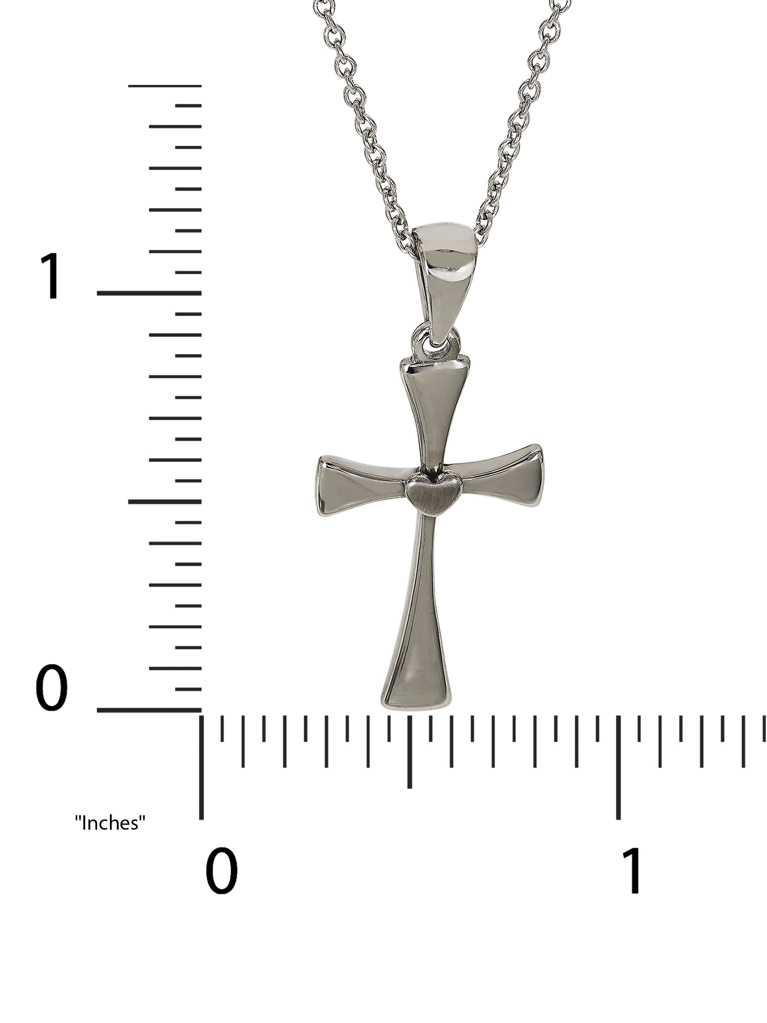 Hallmark Stainless-Steel Flat Cross Pendant, 18-20 - image 4 of 5