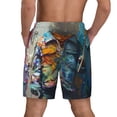 thumbnail image 4 of Goofa Whimsical Goat Artist Printed Men's Swim Trunks Board Shorts Quick Dry Mens Swimming Trunks with Compression Liner,Breathable Fit Hawaii Beach Shorts-, 4 of 9