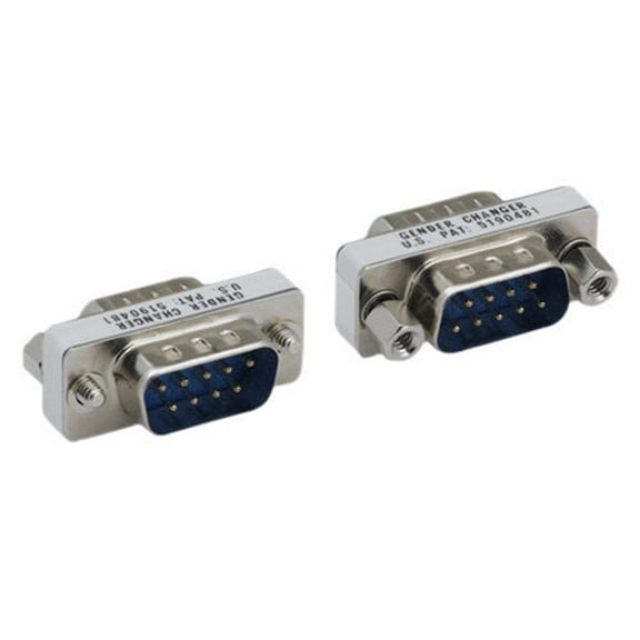 Kentek Mini DB9 9 Pin Male to Male M/M Serial/AT Modem Mini Adapter Gender Changer Coupler RS-232 Straight Through Peripheral