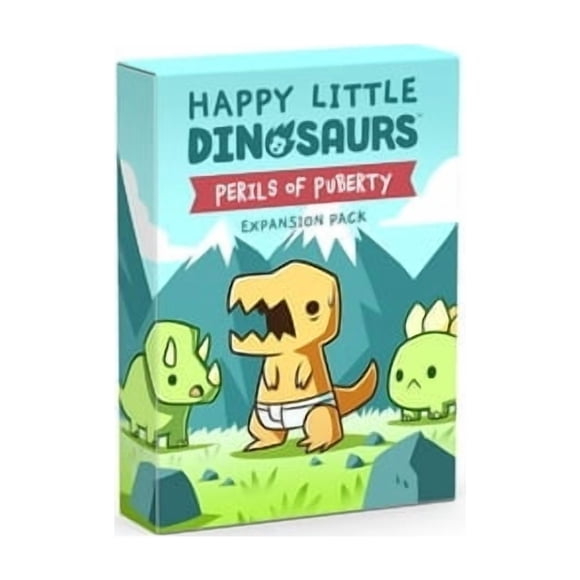 Unstable Games: Happy Little Dinosaurs Perils Of Puberty Expansion Card Game - Dodge Disasters! Ages 8+ 2-4 Players