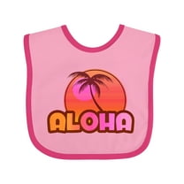 Inktastic Pink Aloha Palm Girls Baby Bib