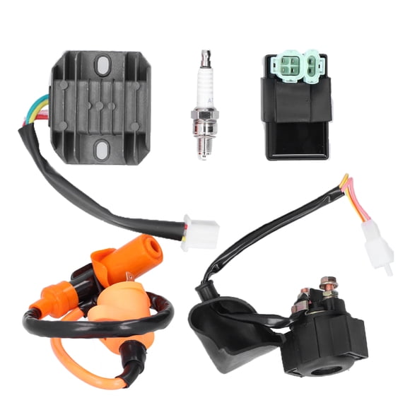 Bobina de encendido, rectificador, solenoide, relé, bujía, kit CDI de CA de 6 pines, compatible con scooters de carreras GY6 de 50 cc, 150 cc y 125 cc.