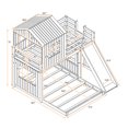 thumbnail image 6 of Wooden Twin Over Full Bunk Bed, Loft Bed with Playhouse, Farmhouse, Slide, Guardrails, Roof and Window Door, 6 of 8