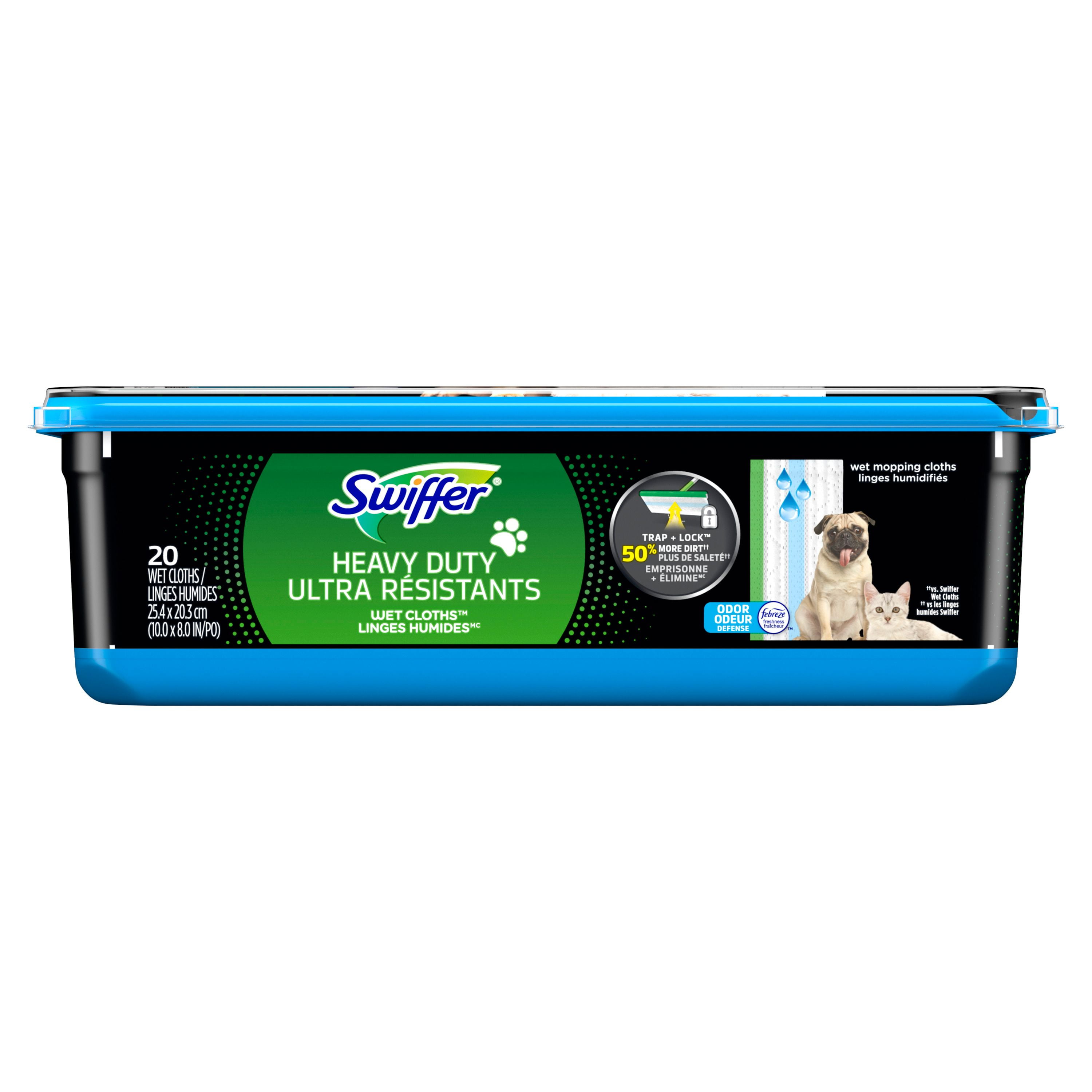 Swiffer Sweeper Pet Heavy Duty Wet Multi-Surface Cloth Refills for Floor Mopping and Cleaning, Fresh Scent, 20CT