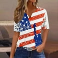 thumbnail image 2 of EINCcm Tops for Women Short Sleeve V Neck 2024 Summer Casual T Shirt Tee Fashion Button Blouses Basic Pullover Top, 2 of 5
