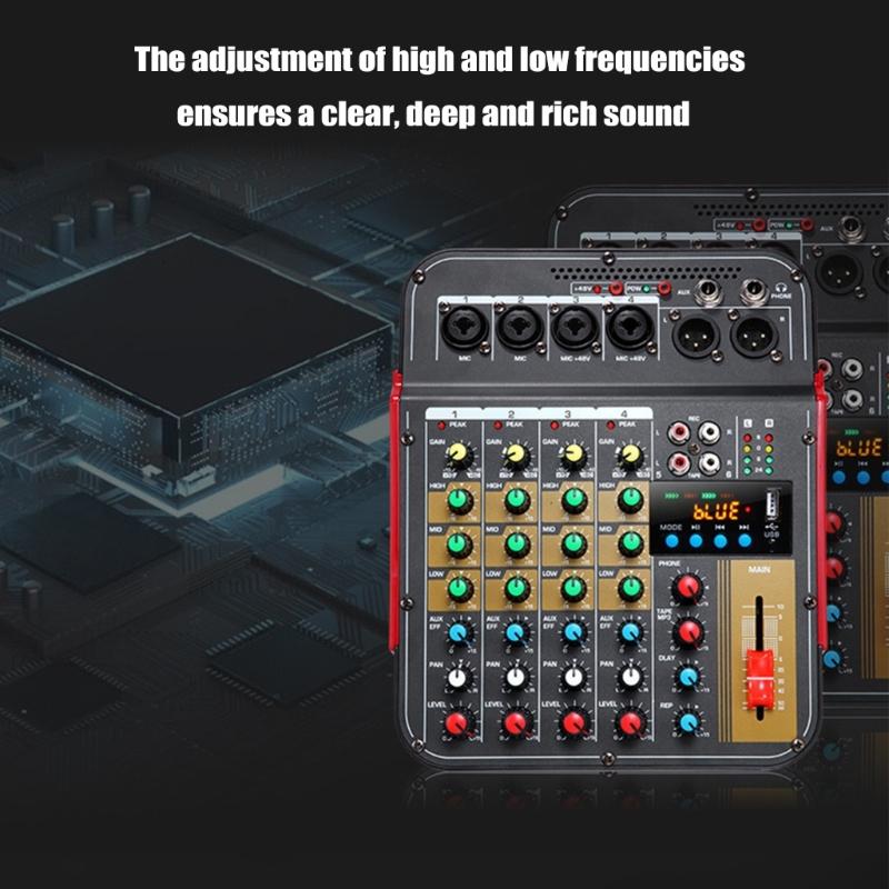 lanema Audios Mixer USB Playbacks 3Band Equalizers for Stage Performances Practice