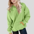 thumbnail image 2 of Hjtefg Girls Raglan Sleeve Hoodie, Long Sleeve Winter Warm Pullover with Athletic Cut, Soft Cozy Outerwear for Kids, Comfortable Casual Top,Color: Green Size: 9-10 Years, 2 of 6