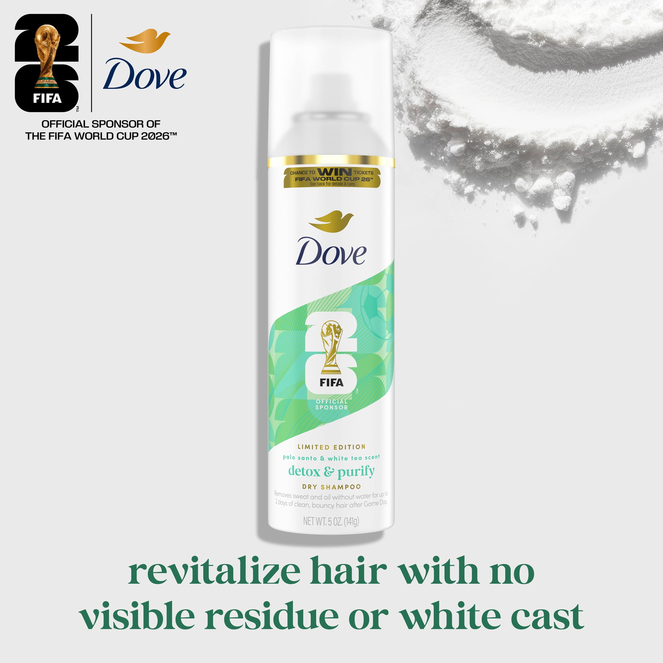 (3 pack) Dove Advanced Dry Shampoo Refresh & Revive Hair Without Water Detox & Purify Instantly Absorb Oil & Life Impurities, 5 oz