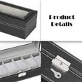 thumbnail image 3 of ZHUYING 6 Slots Watch Box Organizer for Men, Black Watch Holder Stand Display Storage Case, 3 of 7