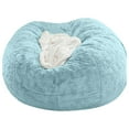thumbnail image 2 of Mouliraty Bean Bag Chair,135x65cm,1pc Chair Cover Large Circular SoftFluffy Comfortable Velvet Sofa Cover for Living Room Bedroom Office Home Decoration,Only Cover No Filler,Sky Blue, 2 of 4