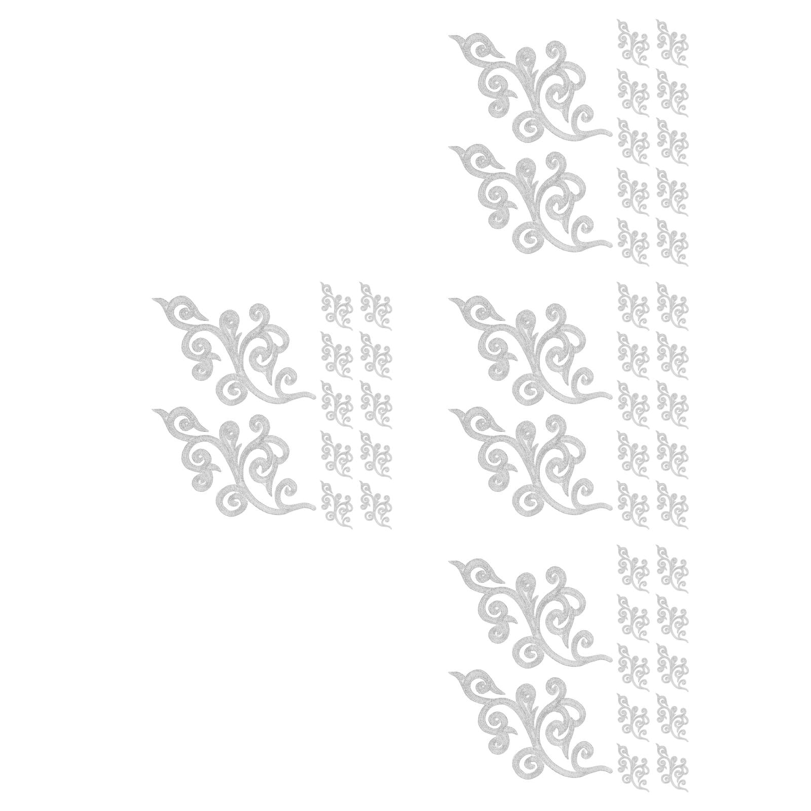 Raindrops 48-Pack Iron-On Fabric Patches for Clothing, Embroidered Appliques, Stickers for Sewing and Embroidery Decoration