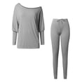 thumbnail image 4 of Women's Solid Color Round Neck Sportswear Pullover Fall Winter Casual Set Suits for Women Womens Snowboard Bibs Women Jumpsuit Dressy Pant Set plus Size Snow Bibs Women Attire for Women Women Ski Bib, 4 of 6