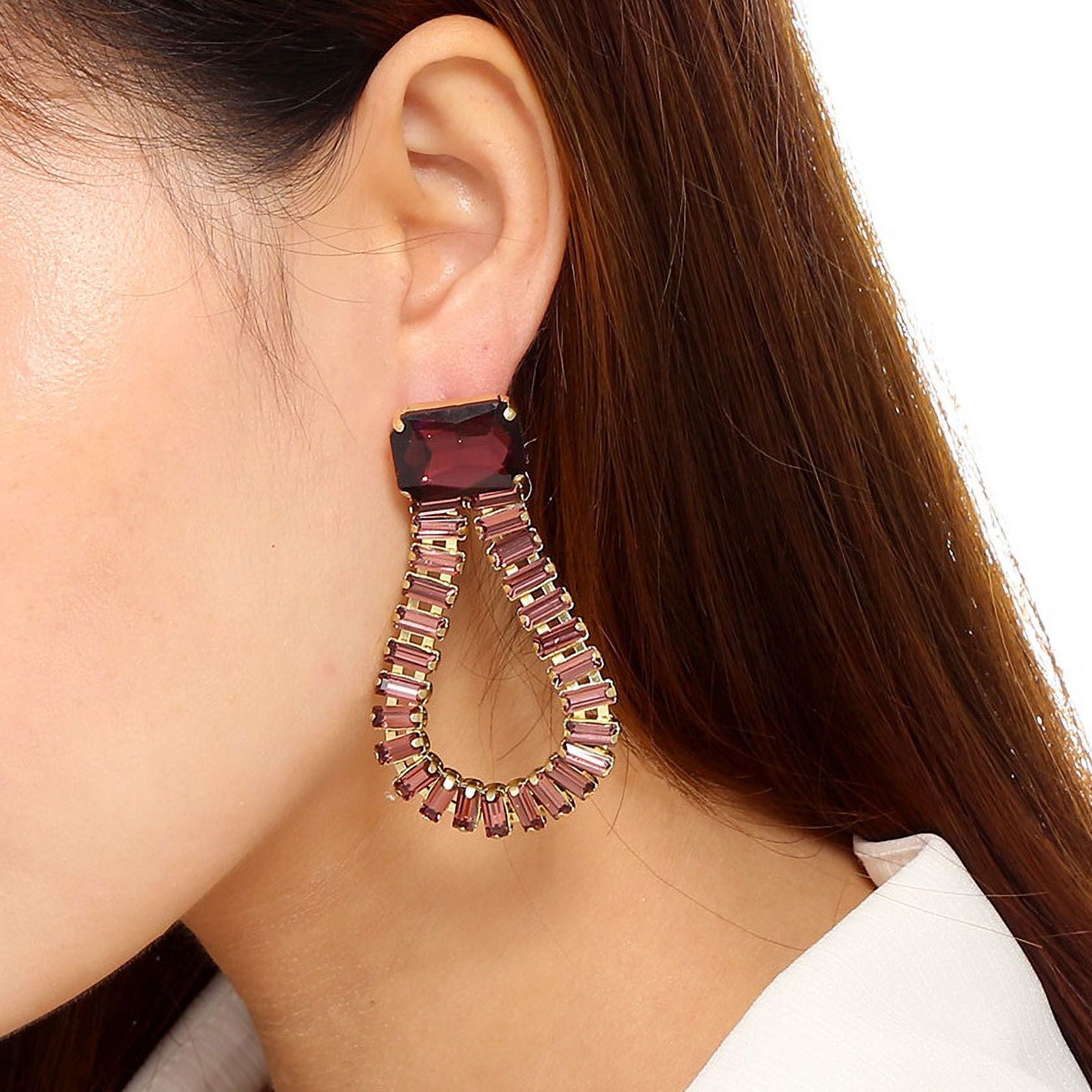Amrita Singh Crystal Baguette Loop Earring