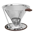 thumbnail image 1 of Filtro De Café De Acero Inoxidable Escurridor De Café Reutilizable Cono De Café Permanente Con Soporte Yuarrent HA013909-00, 1 of 6