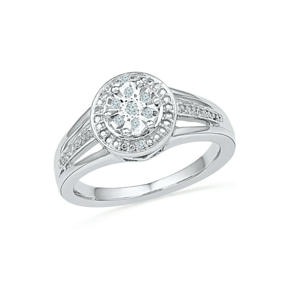 STERLING SILVER 0.04 CTTW WHITE DIAMOND FASHION RING