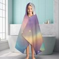 thumbnail image 6 of Colorful Tie Dye Nebula Pattern Hooded Bath Towel，60"x35" for Ages 3 To 12 Kids, Quick Dry Lightweight Soft Microfiber Hood Beach Towel Cover Up for Kids, 6 of 7