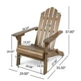 thumbnail image 3 of Noble House Hollywood Outdoor Foldable Acacia Wood Adirondack Chair Dark Brown, 3 of 9