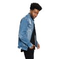 thumbnail image 5 of Victorious Men's World Tour Casual Distressed Denim Jean Jacket DK191 - Indigo - 3X-Large, 5 of 5