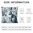 thumbnail image 5 of COMIO Blue and White Porcelain Pillow Covers Floral Chinoiserie Rabbit Pattern Farmhouse Decorative French Country Style Cushion Pillowcases for Bedroom Living Room Sofa 12x12in, 5 of 5