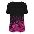thumbnail image 4 of Birdeem Blouses pour Femmes Col Rond Imprimé Dentelle Manches Courtes Haut Ajusté Col Rond/chemise, 4 of 10
