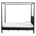 thumbnail image 2 of Baxton Studio Marisela Bed with Rattan Headboard Black Wood Frame Queen Size, 2 of 9