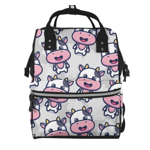 Xecao Baby Cow print Large Capacity Nappy Bag is a multi-functional waterproof travel backpack, perfect as a nursing bag or mummy backpack for women