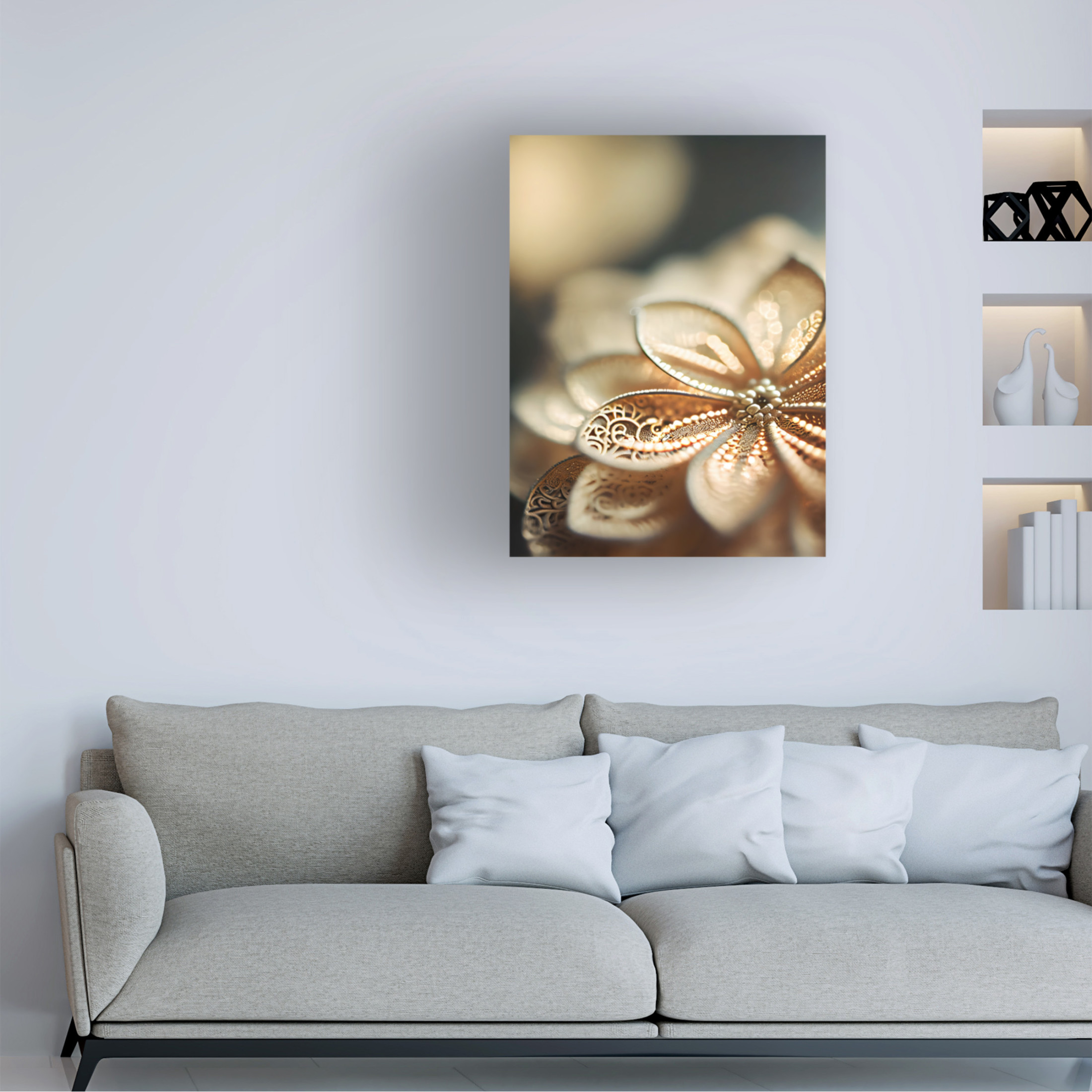 Canvas Wall Art - Treechild 'The Golden Flower' Wall Art for Living Room, Bedroom, or Office D?cor by Trademark Fine Art - 24 x 32 Inches