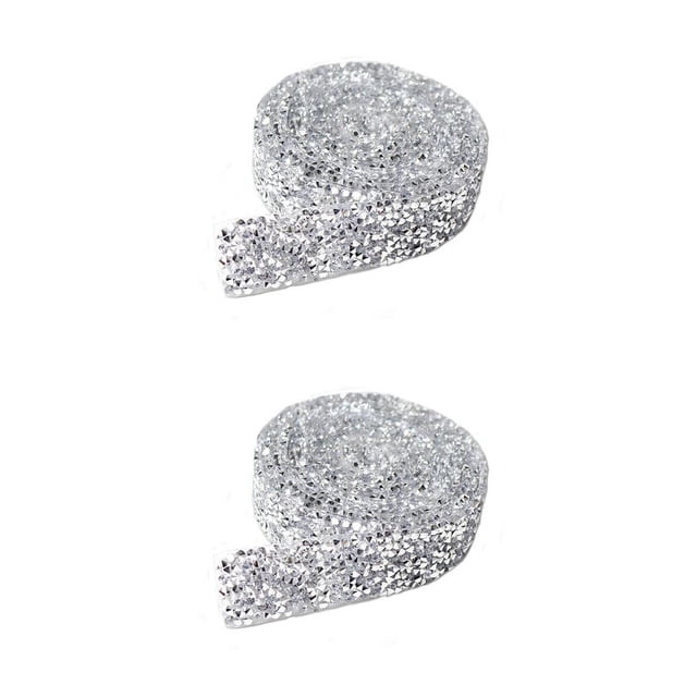 Pegatinas ostentosas Kearding para DIY 1 Yarda 2.5 cm Plata 2Conjunto
