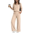 thumbnail image 2 of Women'S 2 Piece V Neck Lounge Set Matching Sweatsuits Lounge Sets For Women Airport Travel Outfits Comfy Athleisure Fall Winter Clothes Wide Leg Palazzo Pants, 2 of 8