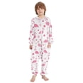 thumbnail image 2 of Flamingos and Flowers Pattern One Piece Pajamas Soft Jumpsuit Cozy Sleep and Play Romper Zipper and Pockets 9Y-11Y, 2 of 8