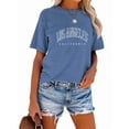 thumbnail image 2 of XCHQRTI Los Angeles Women Tshirts California Graphic Short Sleeve Summer Casual Shirt, 2 of 8