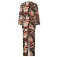 thumbnail image 5 of asdoklhq Fleece Pajamas Women Christmas Fashion Print Casual Sleeved Sleeved Long Round Neck Loose Straight Leg Pantsuit Multicolor 2X, 5 of 5