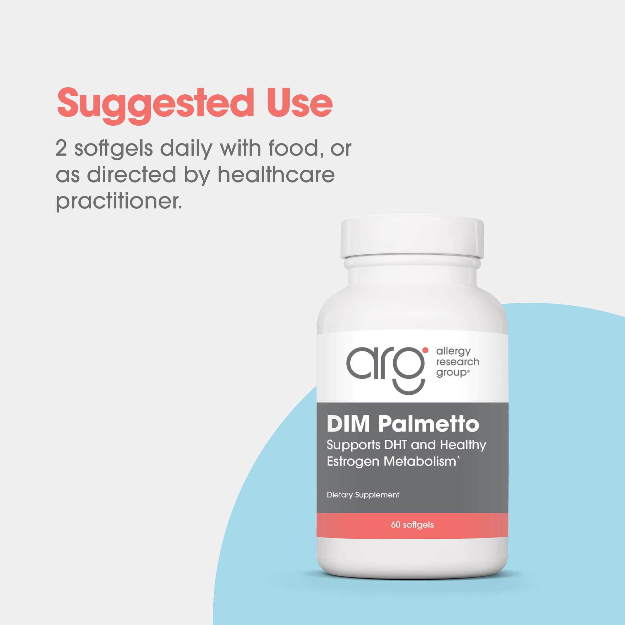 ARG DIM Palmetto - BioResponse DIM & Saw Palmetto Softgels - Hormone & Estrogen Metabolism Support - Prostate & Androgen Balance Formula - 30 Servings - 60 Softgels