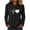 (Type 3)Black, variant on Womens Winter Tops, Classic ECG Wave Heart Print Round Neck Ladies Long Sleeve T-Shirt