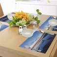 thumbnail image 4 of Ambesonne Yellowstone Place Mats Set of 4, Lake Forest Nature, Standard Size, Blue Orange, 4 of 6