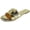 Gold, variant on Berness Women’s Slide Sandals – Criss Cross Strap Design, Cushioned Footbed, Lightweight Flat Slip-On Sandals, Casual Summer Slides TOPAZ Gold 9