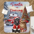 thumbnail image 4 of Santa is Coming Newfoundland Merry Christmas Xmas Noel Truck Tree Cozy Sherpa Blanket Newfie Dog Lover Gifts Warm Soft Throw Blanket - 02023, 4 of 5