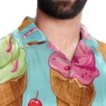 thumbnail image 5 of Ice Cream Men's Casual Printed Button Down Short Sleeve Poplin Hawaiian Beach Shirt with Spread Collar Tops, 5 of 6