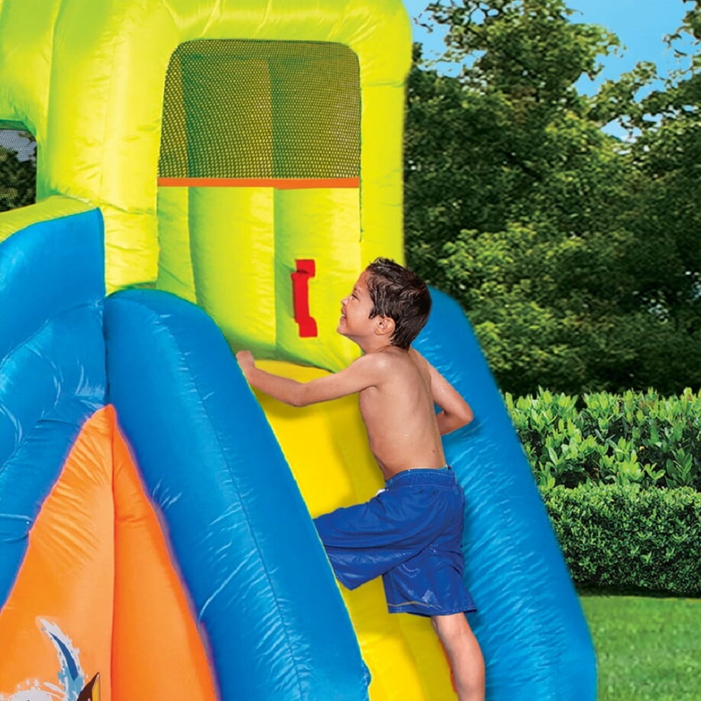 banzai pipeline twist kids inflatable outdoor water pool aqua park and slides