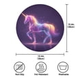 thumbnail image 3 of 15.4" Round Placemat Set of 1 Polyester Fabric Place Mats Non-Slip Dining Kitchen Table Mats for Kitchen Party Decor Glowing Unicorn, 3 of 5
