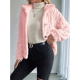 thumbnail image 6 of Jackets for Women Long Sleeve Comfy Warm Button Down Zip Up Stand Collar Plus Size Winter Clothing Pink M, 6 of 7